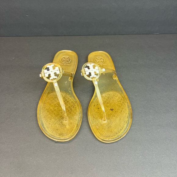 Tory Burch Mini Miller Jelly Sandals Citrus Yellow Women's Size 8 - Picture 11 of 11